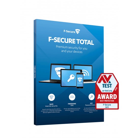 F-Secure Total Priv Sec Fdome SAFE 1 Yr 5 Dev RBOX