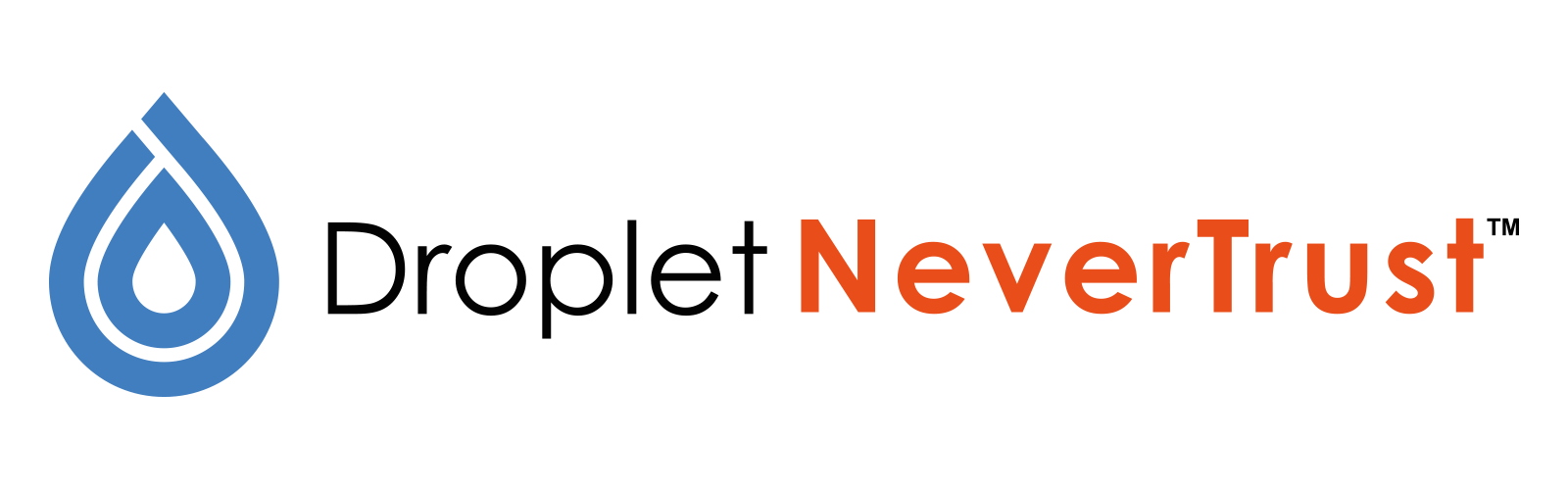 Droplet Nevertrust logo orange and black